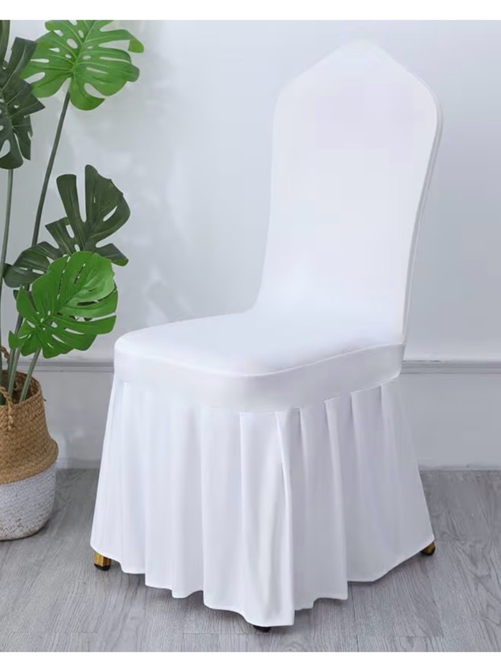 Amazon White Pleated Skirt Spandex Event Chair Cover